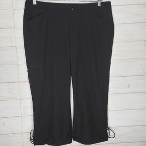 Eddie Bauer Pants Capri Womens Size 12  Black Polyester Hike Climb Lightweight